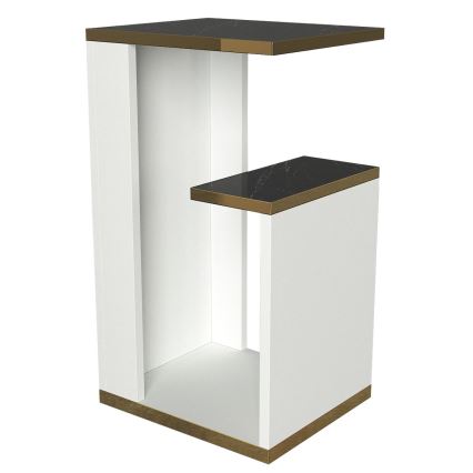 Bijzettafel RAVENNA 60x29,5 cm wit/zwart