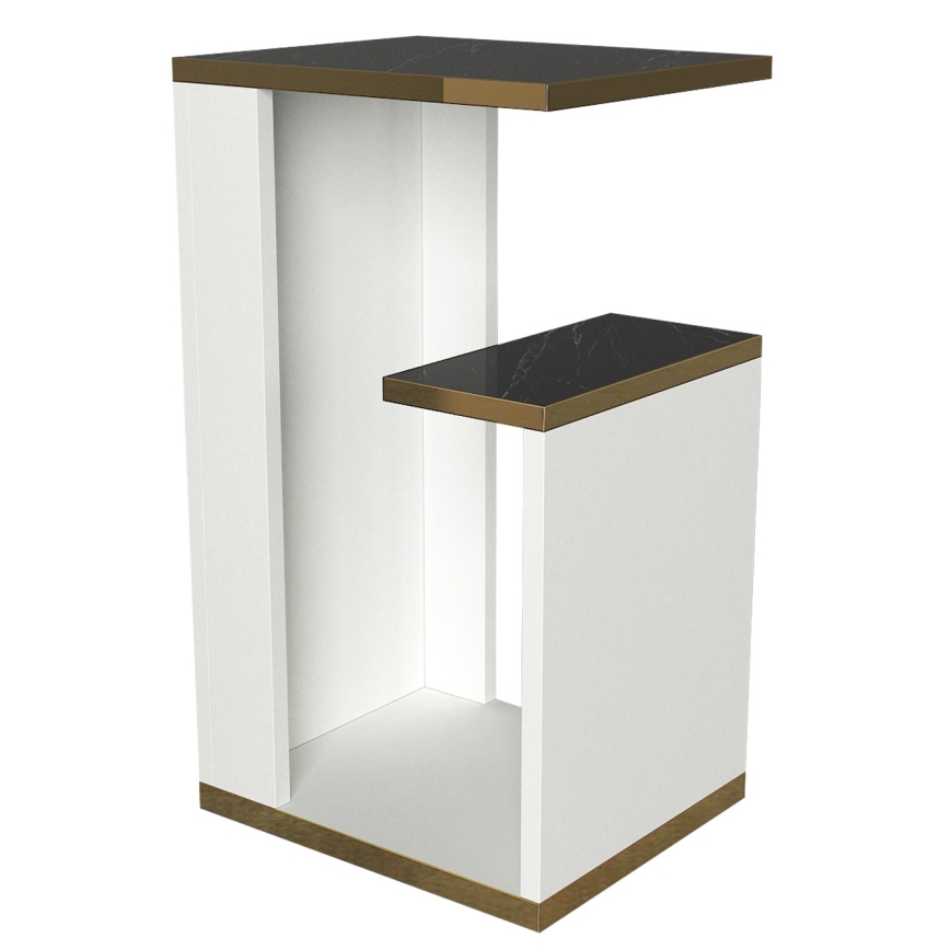Bijzettafel RAVENNA 60x29,5 cm wit/zwart
