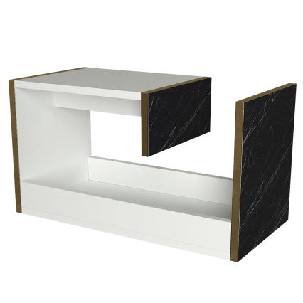 Bijzettafel RAVENNA 60x29,5 cm wit/zwart
