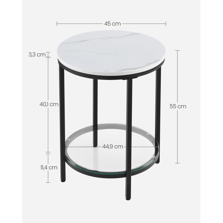 Bijzettafel SID zwart/wit