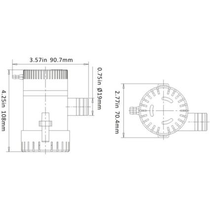 Bilgepomp voor boot 24V, 47 l/min
