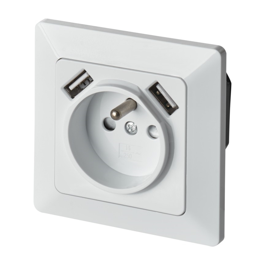 Binnen Stopcontact met USB FRENCH 250V/16A
