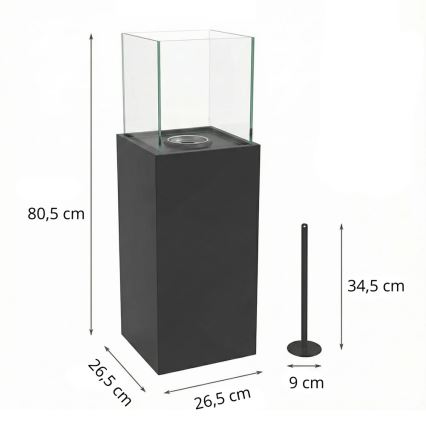 Biohaard ALICANTE 26,5x80,5 cm 2kW zwart
