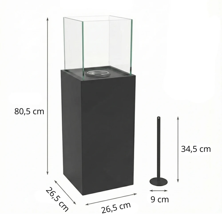 Biohaard ALICANTE 26,5x80,5 cm 2kW zwart
