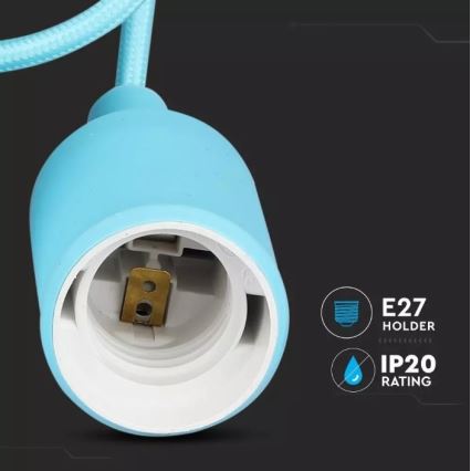 Blauwe Hanglamp aan een koord 1x E27 / 60W / 230V