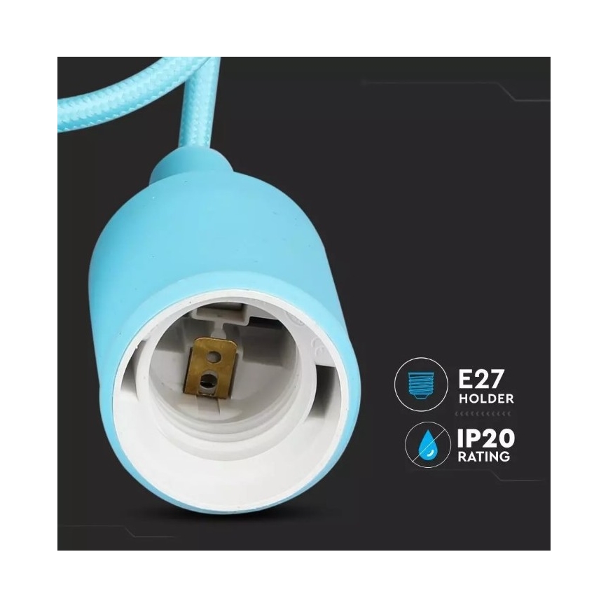 Blauwe Hanglamp aan een koord 1x E27 / 60W / 230V