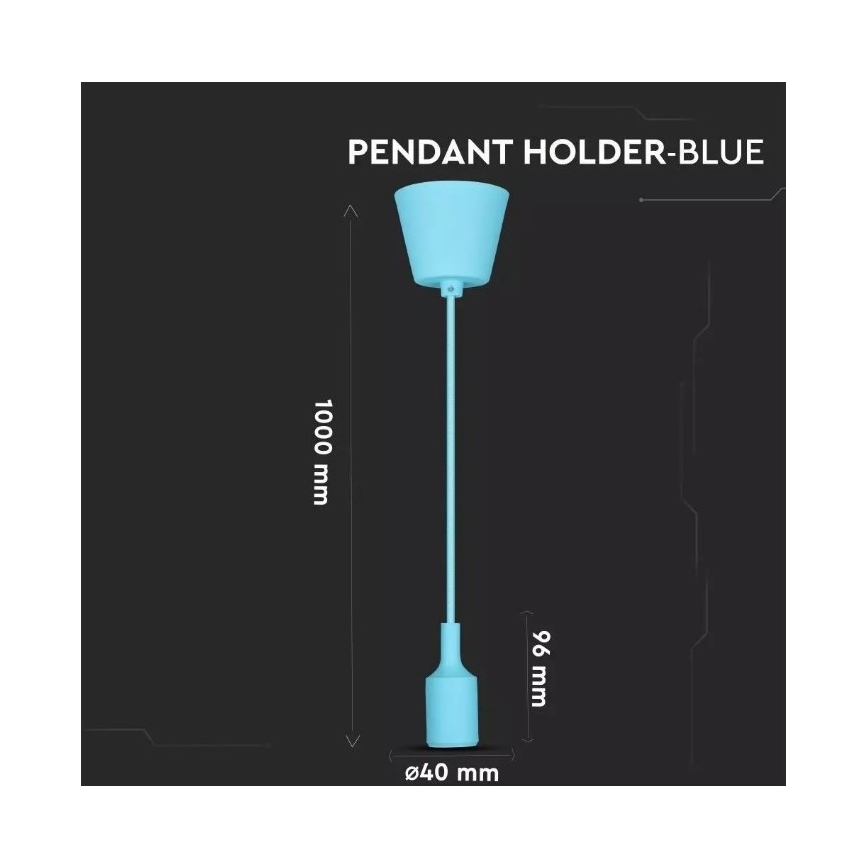 Blauwe Hanglamp aan een koord 1x E27 / 60W / 230V