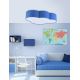Blauwe Plafondverlichting kinderkamer CLOUD MINI 2x E27 / 60W / 230V