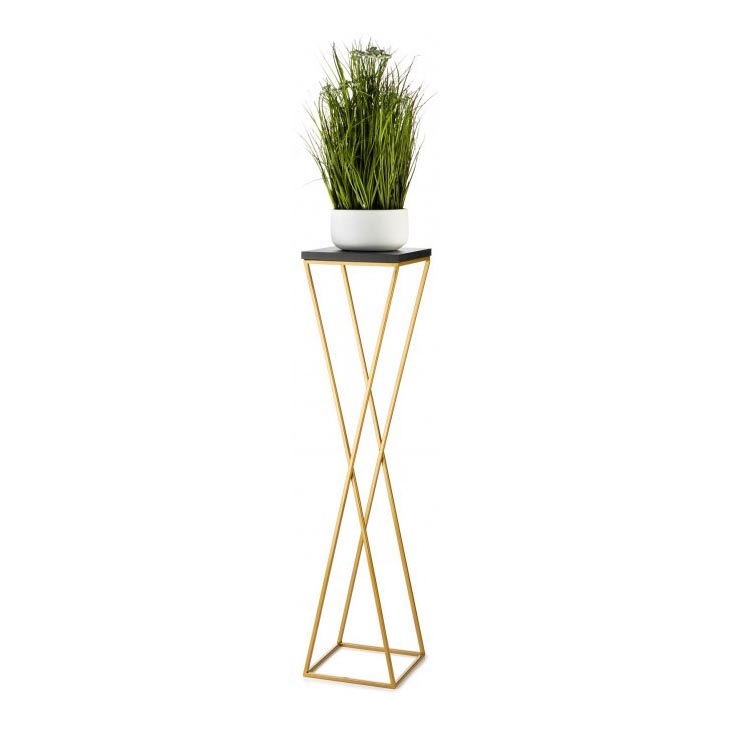 Bloemen/Planten standaard LOFT 100x24 cm goud/zwart