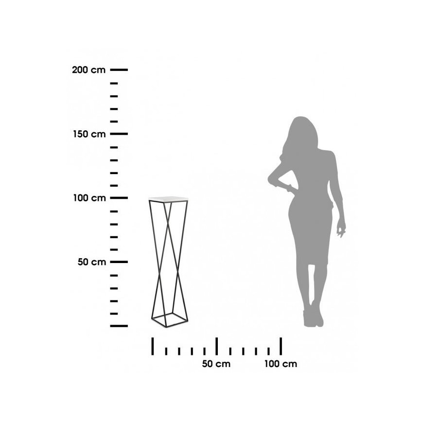 Bloemen/Planten standaard LOFT 100x24 cm zwart/wit