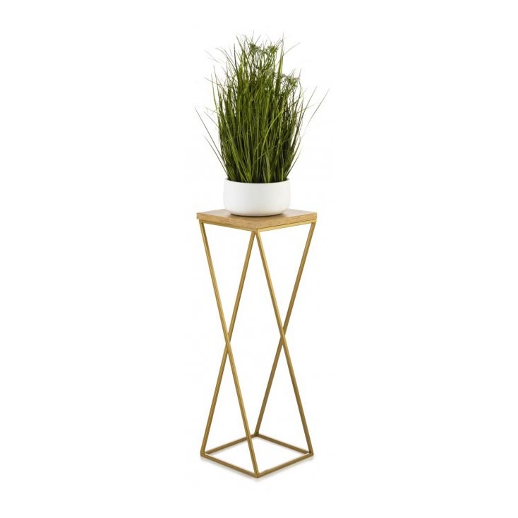 Bloemen/Planten standaard LOFT 70x24 cm goud/bruin