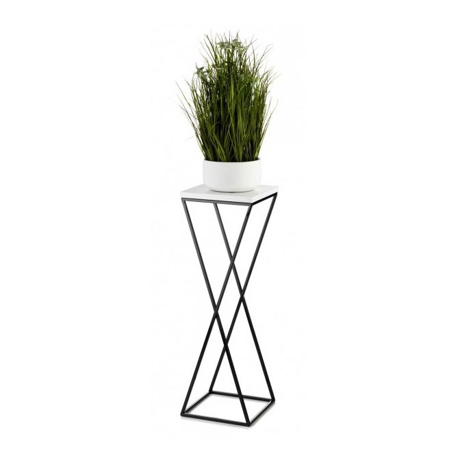 Bloemen/Planten standaard LOFT 70x24 cm zwart/wit