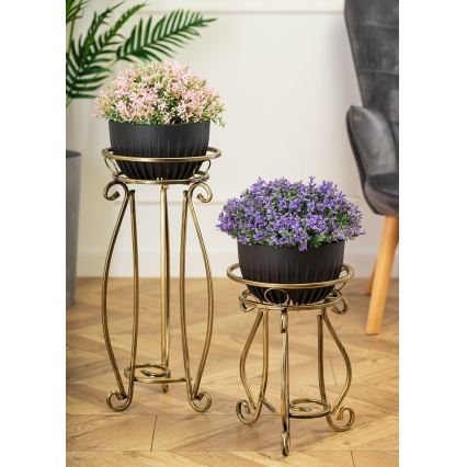 Bloemen standaard 62x28 cm goud