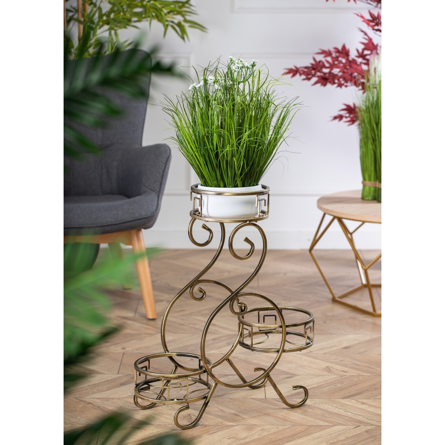 Bloemen standaard 64x60 cm goud