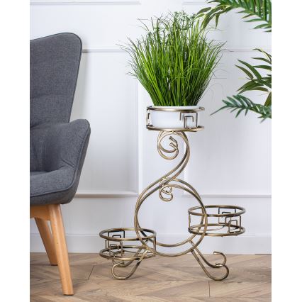 Bloemen standaard 64x60 cm goud