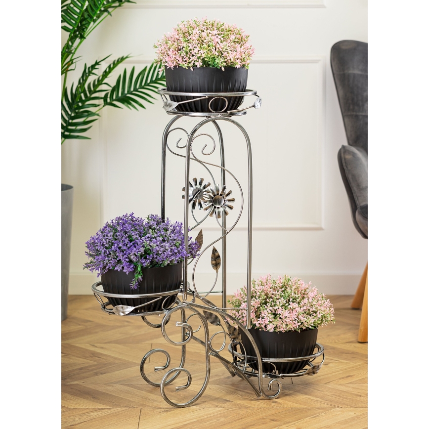 Bloemen standaard 88x65 cm zilver