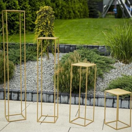 Bloemenstandaard 40x24 cm goudkleurig
