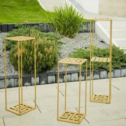 Bloemenstandaard 60x24 cm goudkleurig