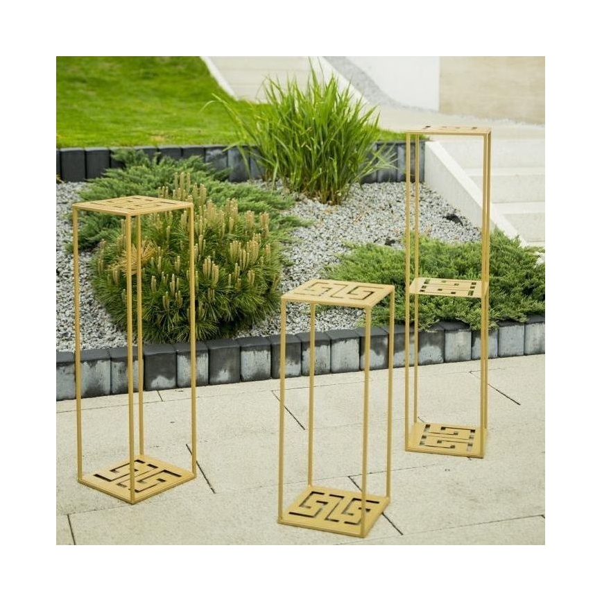 Bloemenstandaard 60x24 cm goudkleurig