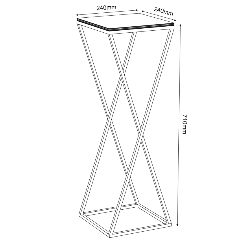 Bloemenstandaard 70x24 cm zwart