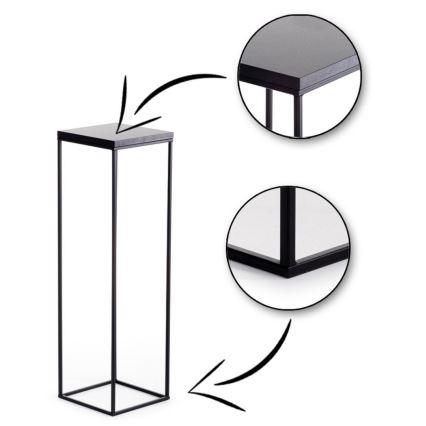Bloemenstandaard BASICLOFT 80x24 zwart