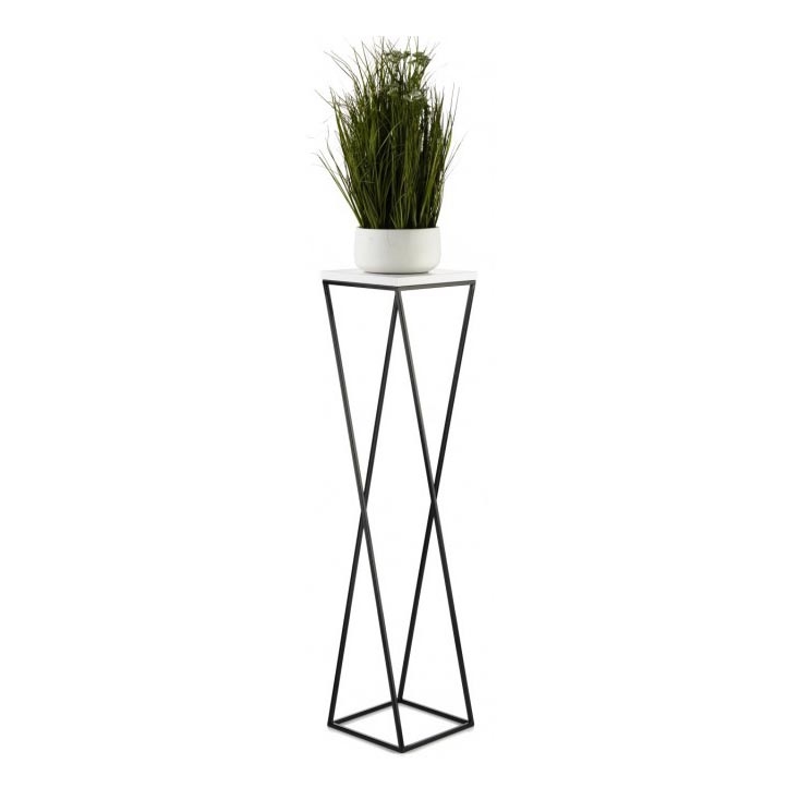 Bloemenstandaard LOFT 100x24 cm zwart/wit