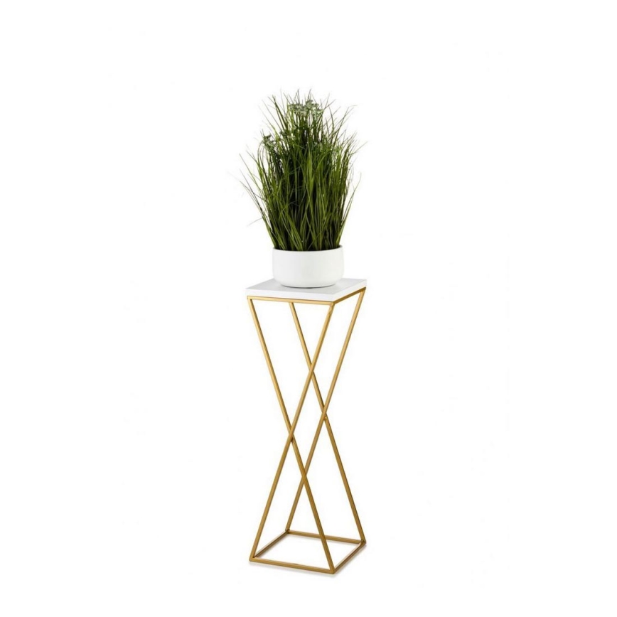 Bloemenstandaard LOFT 70x24 cm goud/wit