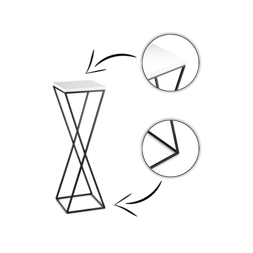 Bloemenstandaard LOFT 70x24 cm zwart/wit