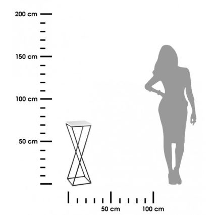 Bloemenstandaard LOFT 70x24 cm zwart/wit