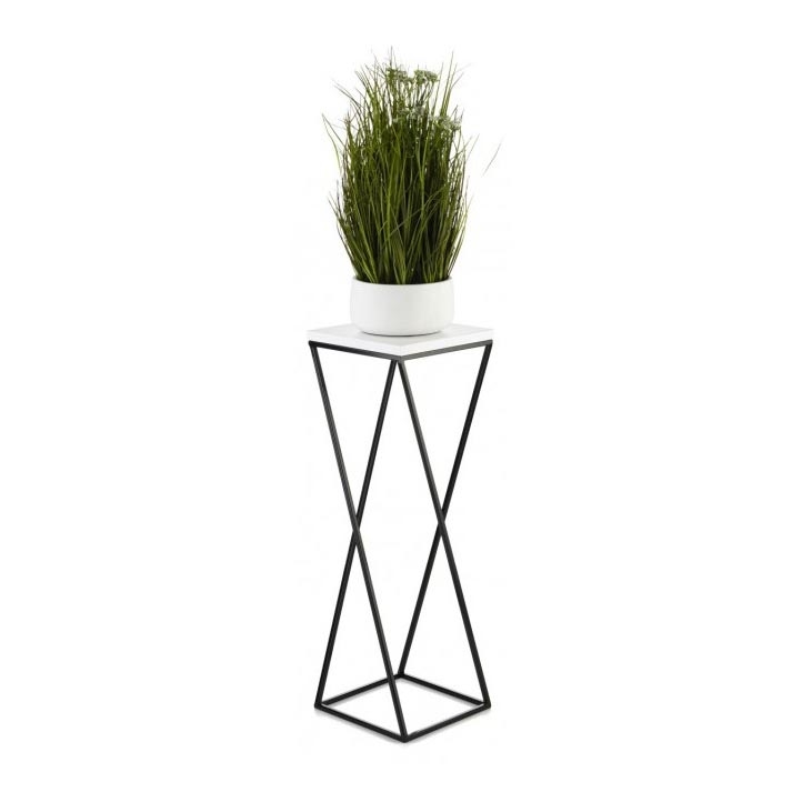 Bloemenstandaard LOFT 70x24 cm zwart/wit