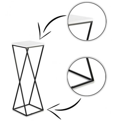 Bloemenstandaard LOFT 70x24 cm zwart/wit