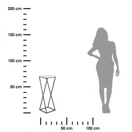 Bloemenstandaard LOFT 70x24 cm zwart/wit
