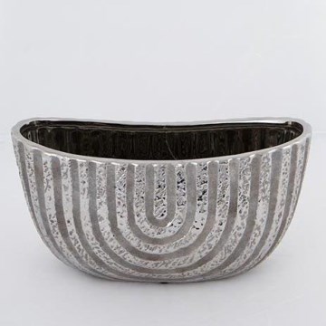 Bloempot 28x14,5 cm zilver/bruin