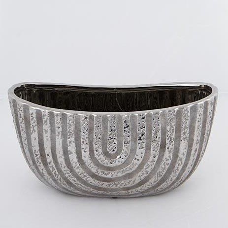 Bloempot 28x14,5 cm zilver/bruin