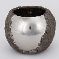 Bloempot diameter 18,5 cm zilver/bruin