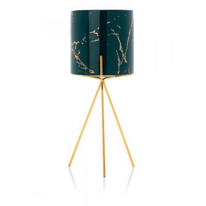 Bloempot keramiek EMMA 32,5x13 cm groen/goud