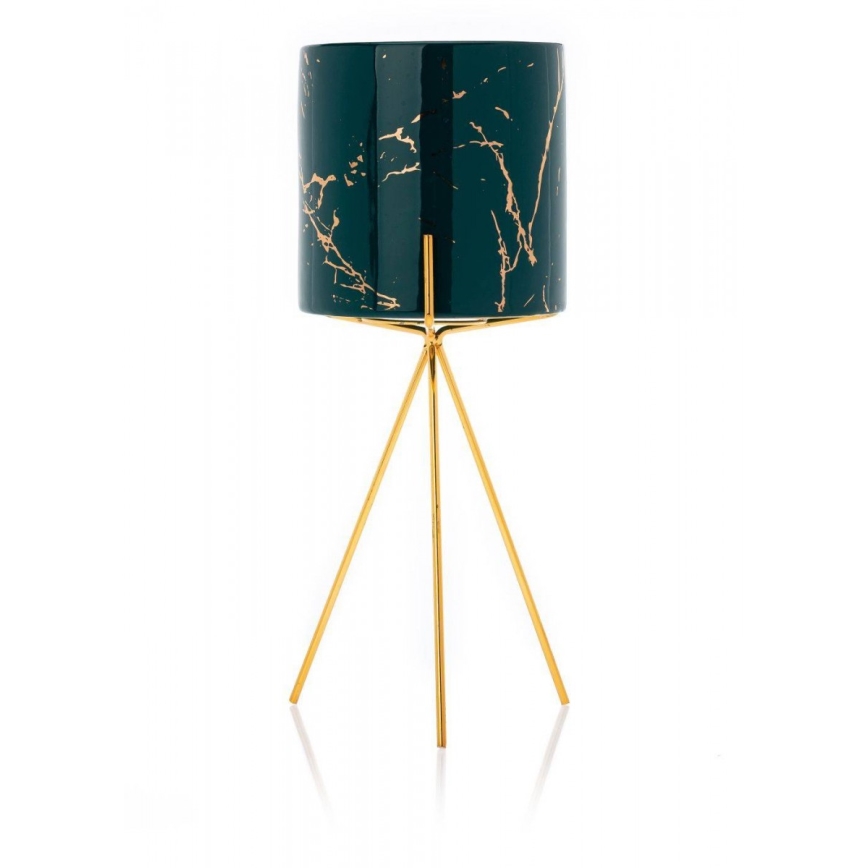 Bloempot keramiek EMMA 32,5x13 cm groen/goud