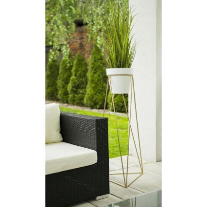Bloempotstandaard TRIANGL 90x50 cm goudkleurig