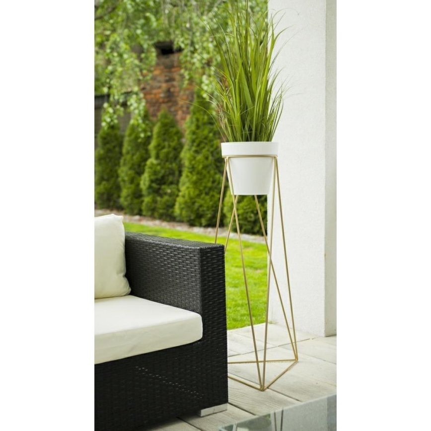 Bloempotstandaard TRIANGL 90x50 cm goudkleurig