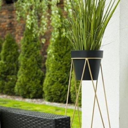 Bloempotstandaard TRIANGL 90x50 cm goudkleurig