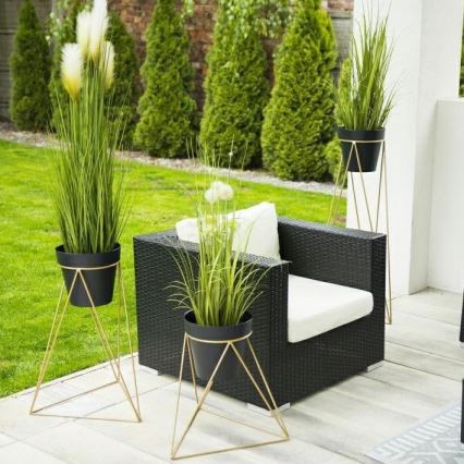 Bloempotstandaard TRIANGL 90x50 cm goudkleurig