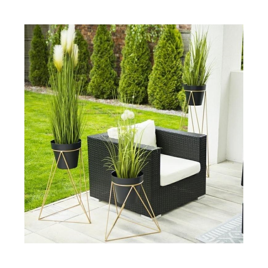 Bloempotstandaard TRIANGL 90x50 cm goudkleurig