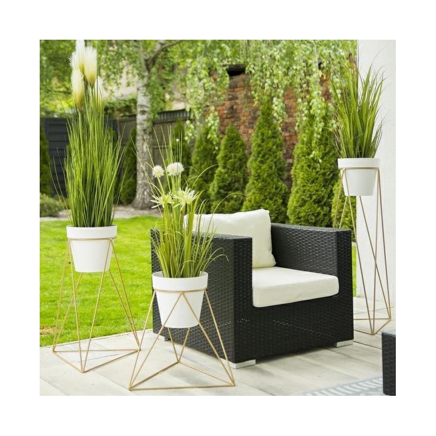 Bloempotstandaard TRIANGL 90x50 cm goudkleurig