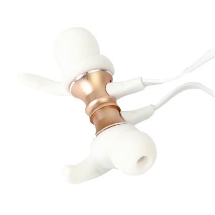 Bluetooth koptelefoon met microfoon en MicroSD-speler 80 mAh wit/goud