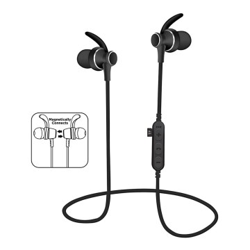 Bluetooth oordopjes met microfoon en Micro SD kaart lezer, zwart