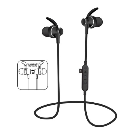 Bluetooth oordopjes met microfoon en Micro SD kaart lezer, zwart