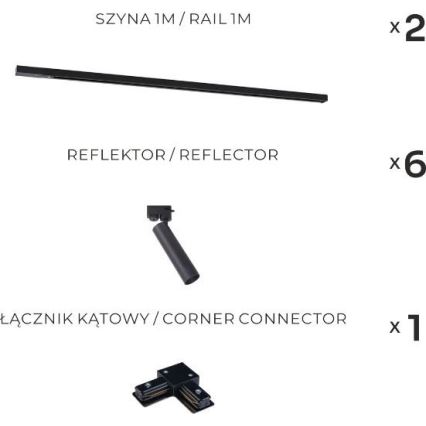 Bodové svítidlo Zuma Line v lištovém systému 6xGU10/35W/230V černé