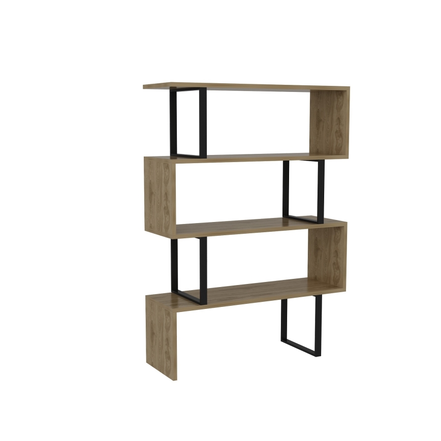 Boekenkast ADRIANA 124x91,5 cm beige/zwart
