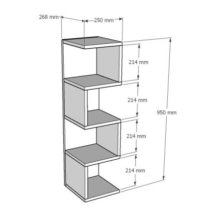 Boekenkast ALIN 95x25 cm wit