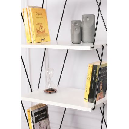 Boekenkast BALABAN 165x48 cm wit/zwart